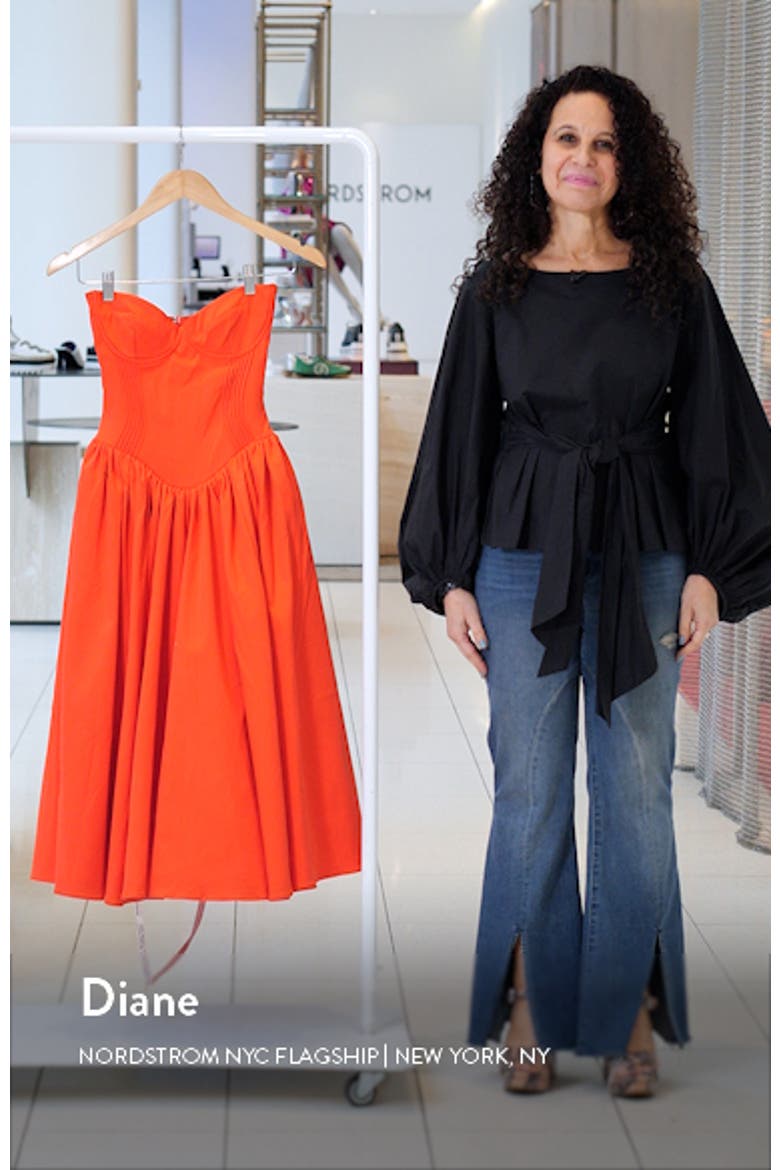 Elizabeth Strapless Corset Fit & Flare Midi Dress video
