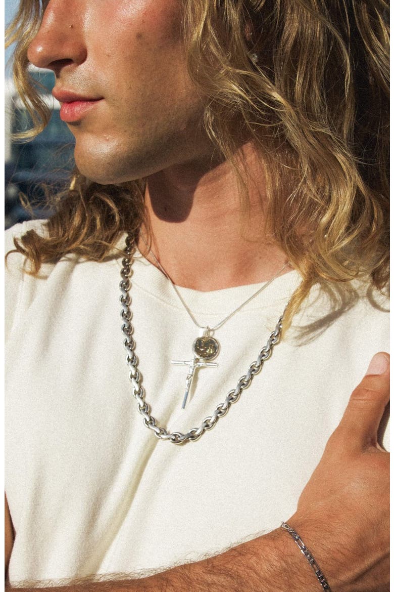 Rhapsody Flat Link Chain Necklace, Alternate, color, SILVER