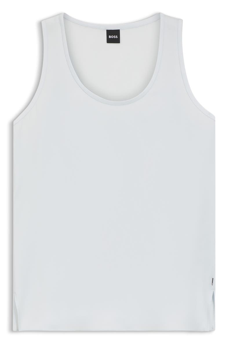 BOSS Bettyna Stretch Silk Tank, Main, color, Pale Lagoon