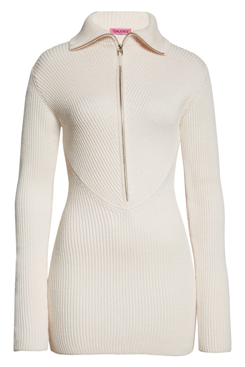 Soro Rib Merino Wool Minidress, Alternate, color, ECRU