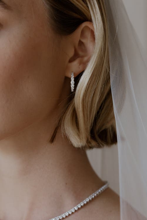 Untamed Petals Icon Crystal Hoops In Silver