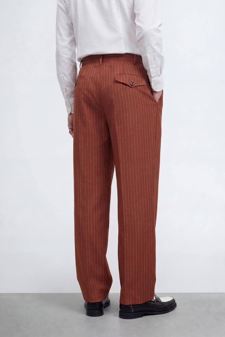 Syrah Pinstripe Suit Trousers, Alternate, color, Burnt Orange