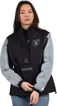 STARTER Women's Starter Black/Silver Las Vegas Raiders Thursday Night Gridiron Half-Zip Jacket