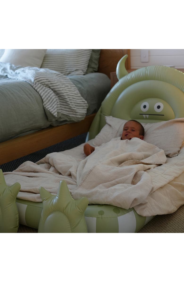 Sunnylife Kids Sleepover Bed Monster Sage, Inflatable Character Bed, Alternate, color, 