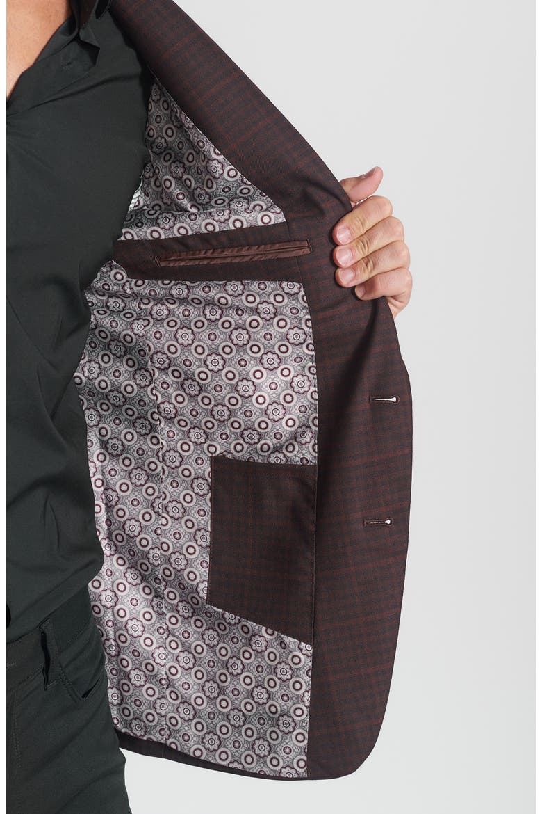 Plaid Print Wool Blend Sport Coat, Alternate, color, BROWN