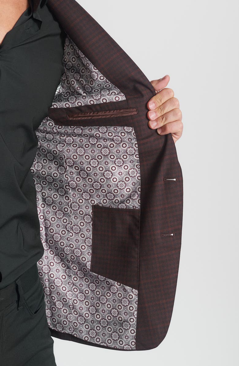 CRICKETEER Plaid Print Wool Blend Sport Coat, Alternate, color, Brown