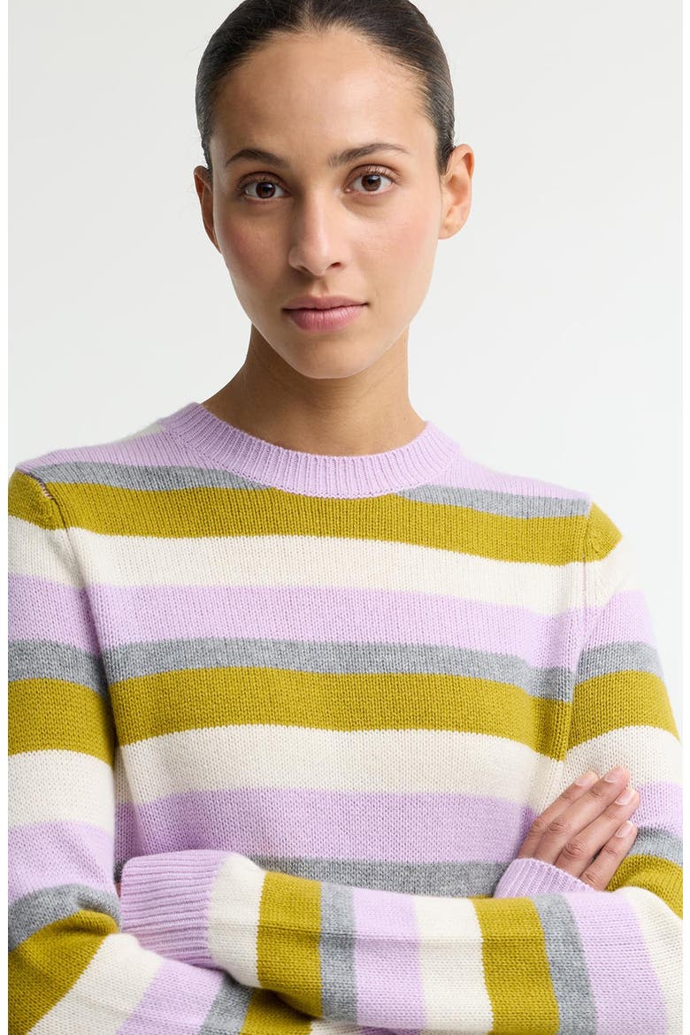 Woodhouse Striped Wool & Cashmere Sweater, Alternate, color, FROSTED HEATHER MULTI
