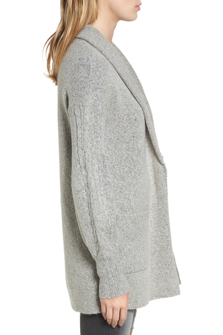 Longline Cardigan, Alternate, color, GREY CHIME HEATHER