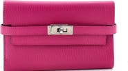 Pre-Owned Hermes Kelly Trifold Wallet Chevre Mysore Medium