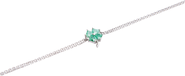 Spero London Sterling Silver Four Leaves Clover Bracelet - Green