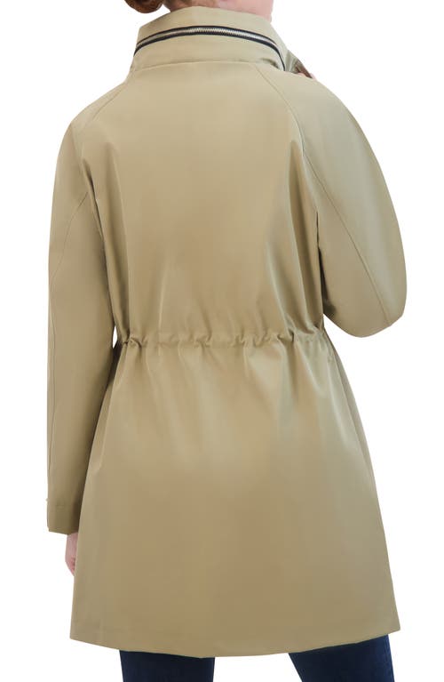 Rebecca Minkoff Oversize Water Repellent Hooded Rain Jacket In Khaki