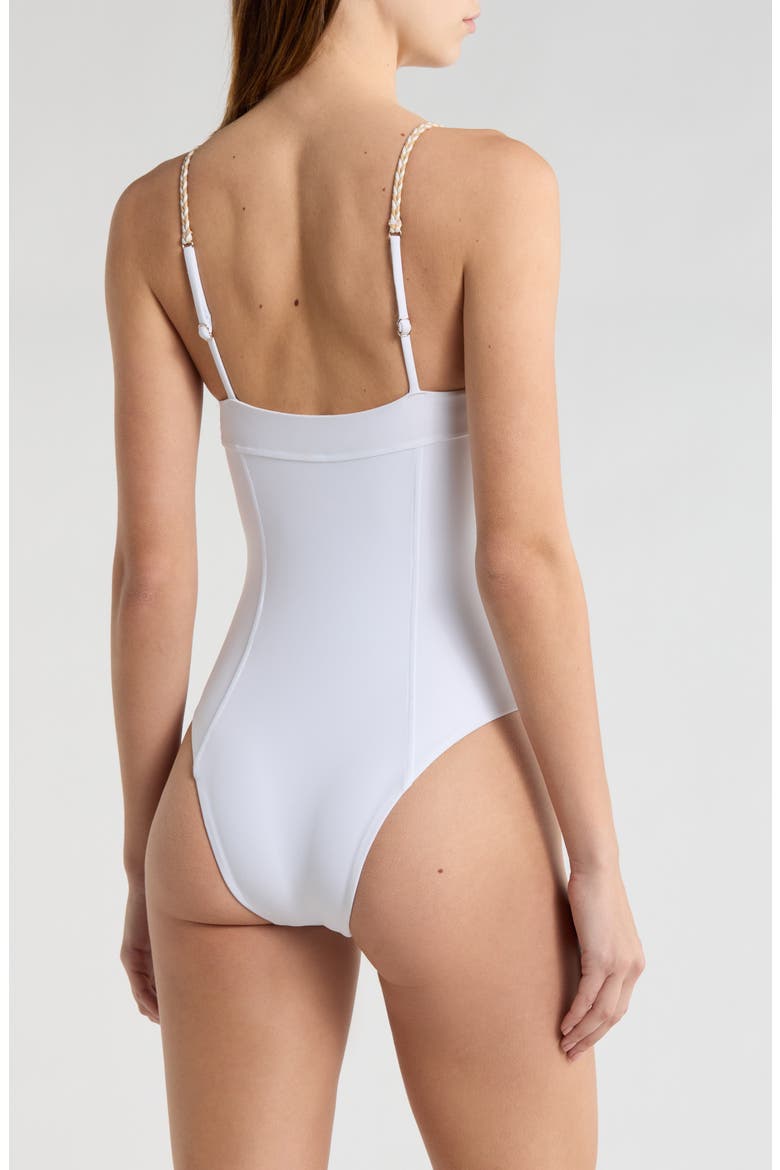 Jayda Braided One-Piece Swimsuit, Alternate, color, WHITE