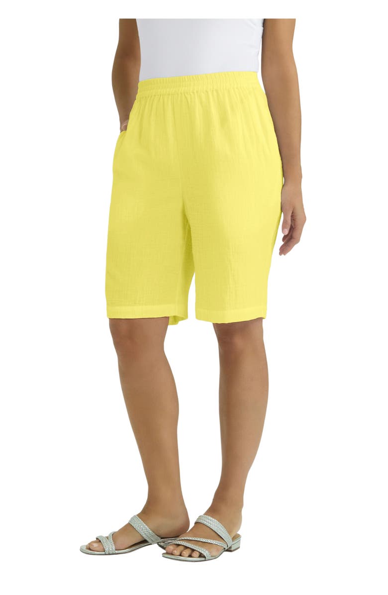 Jessica London Gauze Short, Main, color, Bright Lemon