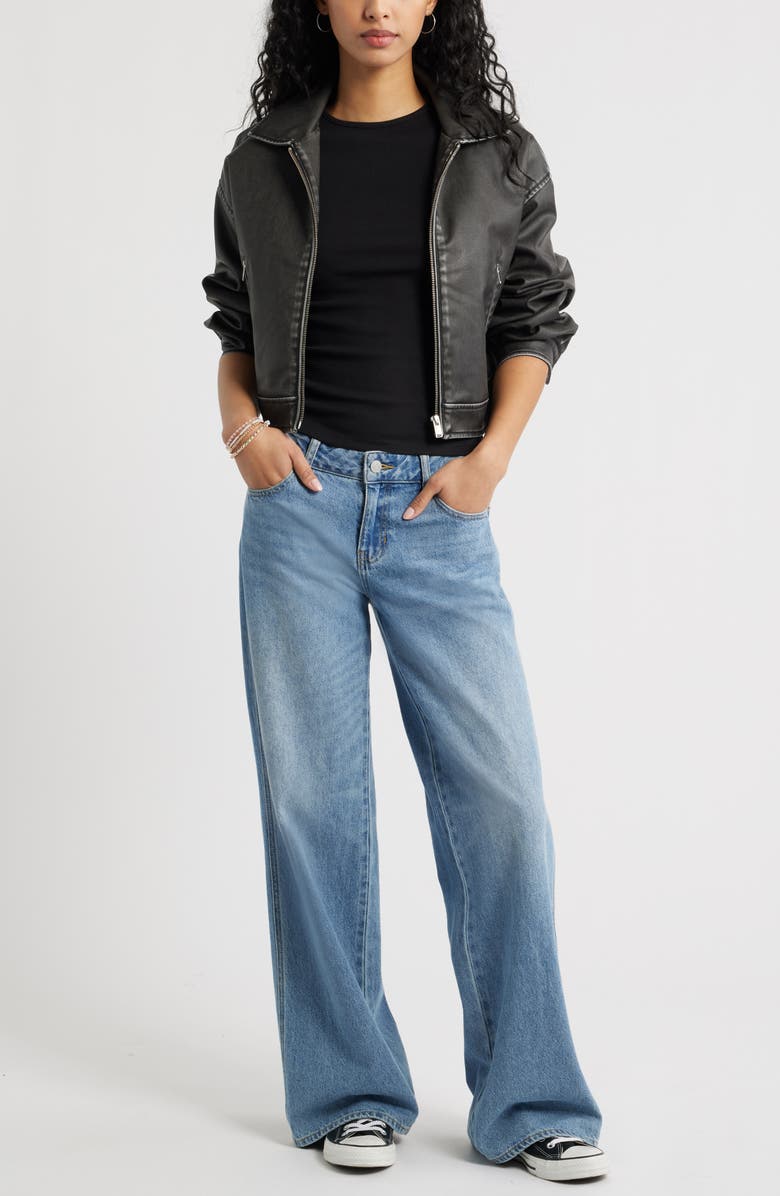 BP. Stretch Cotton Blend Crewneck T-Shirt, Alternate, color, Black