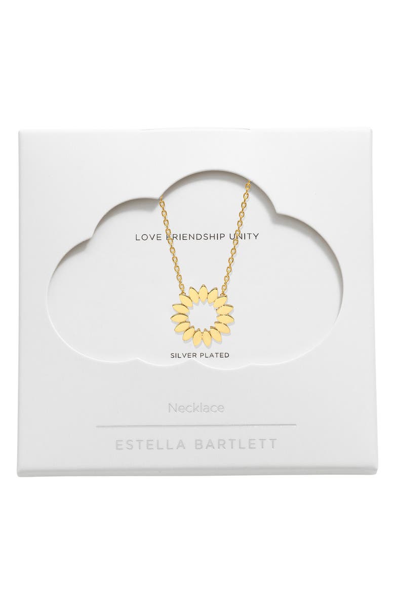 Estella Bartlett Modern Floral Pendant Necklace, Main, color, Gold