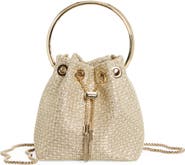 Jimmy Choo Bon Bon Woven Metallic Top Handle Bag