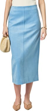 English Factory Faux Suede Midi Skirt