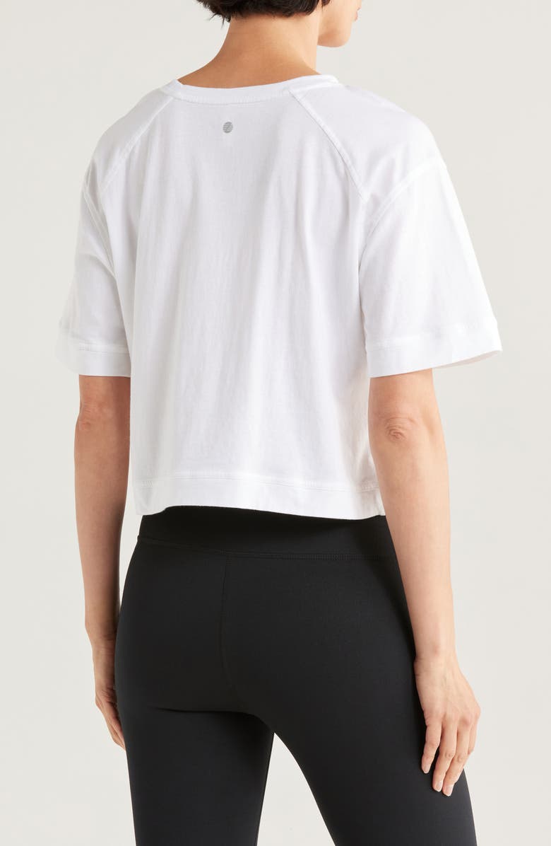 Z by Zella Vintage Wash Boxy Tee, Alternate, color, White