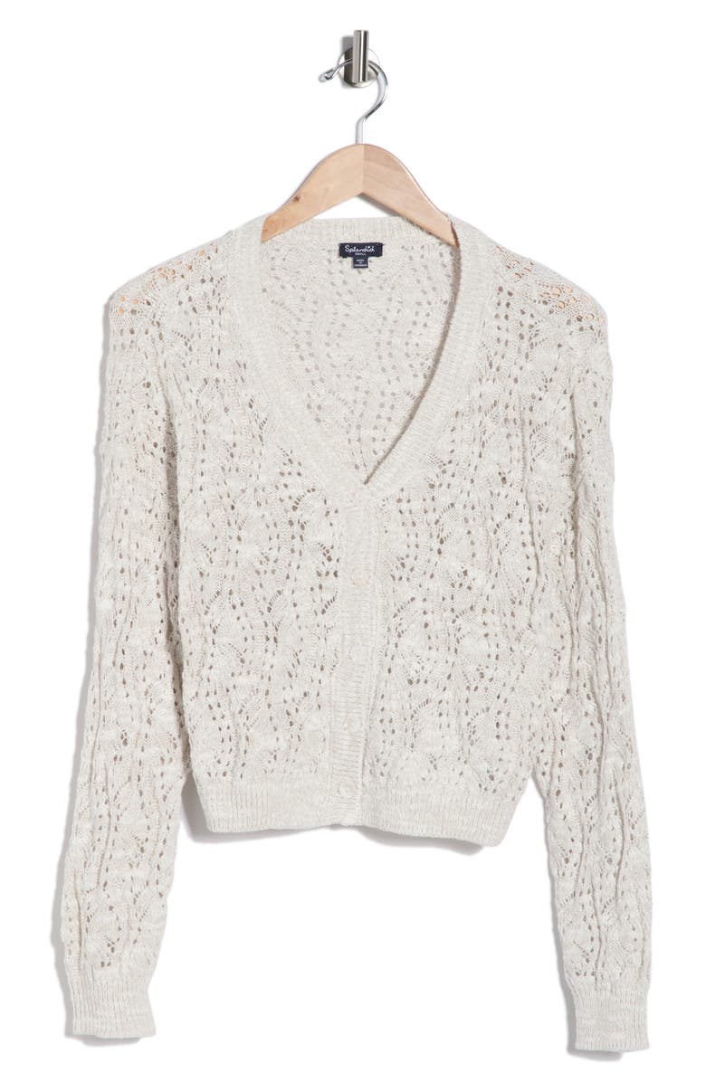 Splendid Beach Shell Button Cardigan, Alternate, color, Fawn