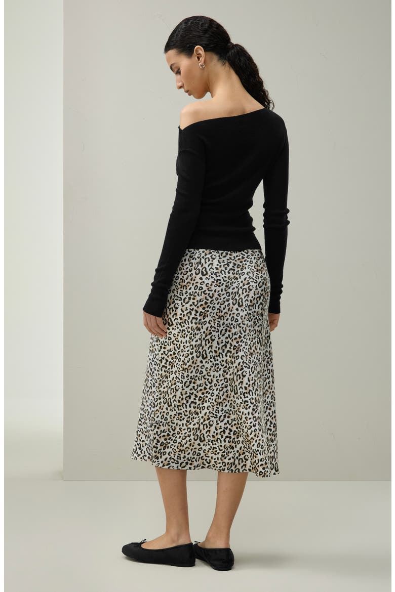 Leopard Print Bias Cut Silk Skirt, Alternate, color, Dawn Leopard