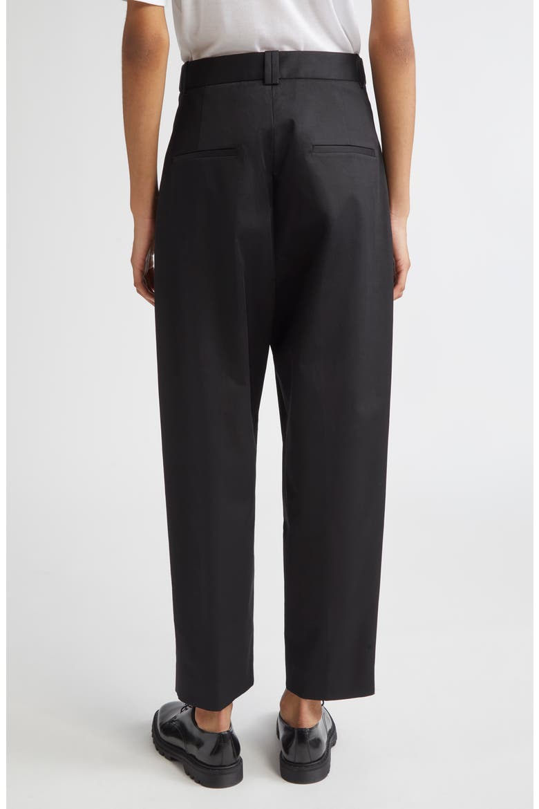 Rosen Pleated Cotton Stretch Twill Pants, Alternate, color, BLACK