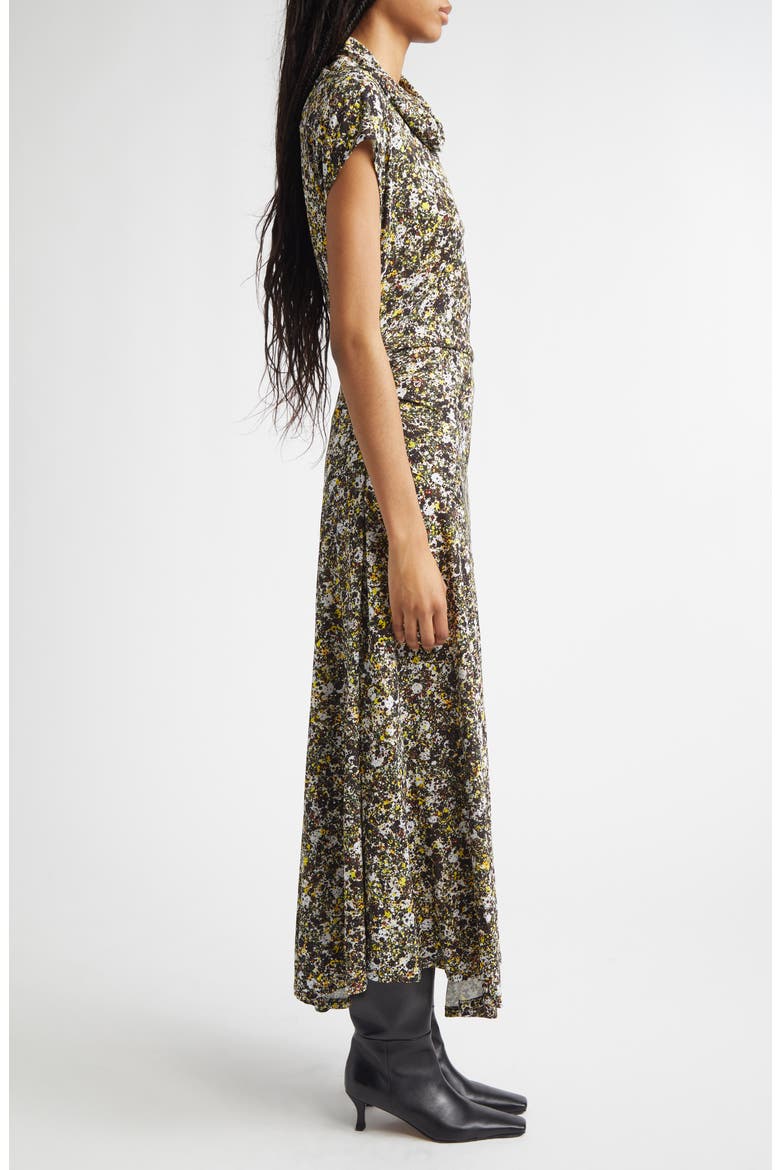 Tamara Print Asymmetric Dress, Alternate, color, RUST MULTI
