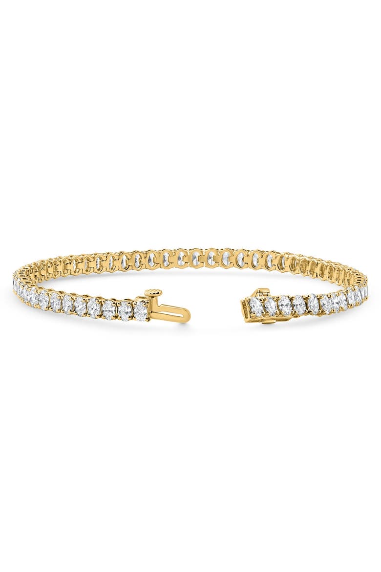 6Ct Oval Cut Diamond Tennis Bracelet 14k Gold Lab Grown 7", Alternate, color, 14k Yellow Gold