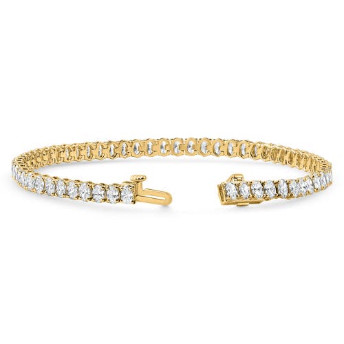 Bliss Diamond 6ct Oval Cut Diamond Tennis Bracelet 14k Gold Lab Grown 7" In Gold