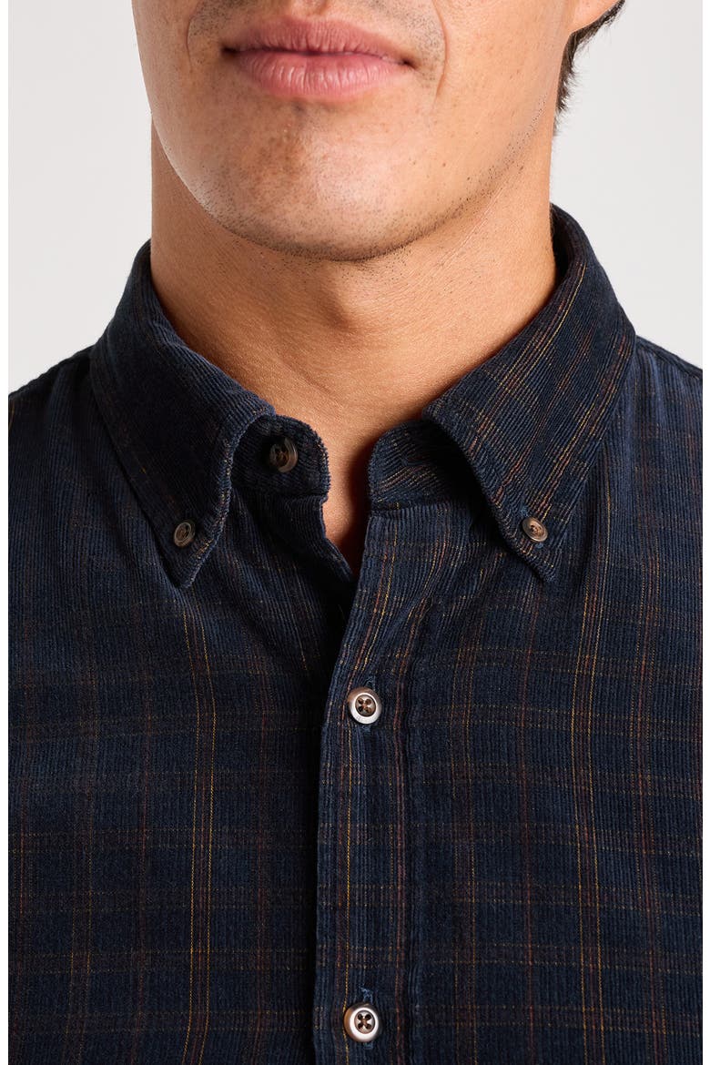 Everyday Plaid Long Sleeve Corduroy Button-Down Shirt, Alternate, color, NAVY BLUE RUFUS PLAID
