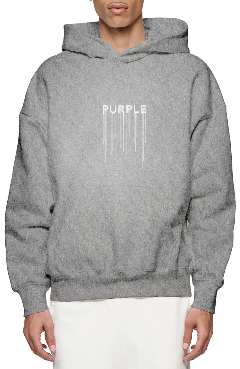PURPLE BRAND Oversize Drip Logo Heavyweight Fleece Hoodie, Main, color, 