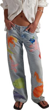 Free People Surfside Patchwork Wide Leg Jeans