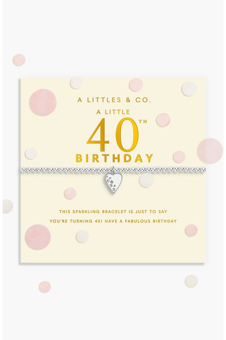 Confetti A Little '40Th Birthday' Bracelet, Main, color, Silver Plated