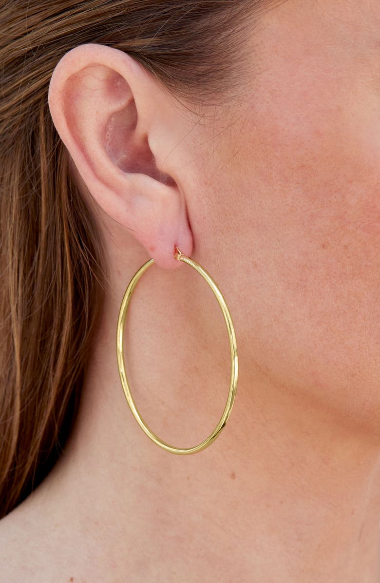 SAVVY CIE JEWELS Interchangeable Cultured Pearl Charm Hoop Earrings, Alternate, color, Gold/Pearl