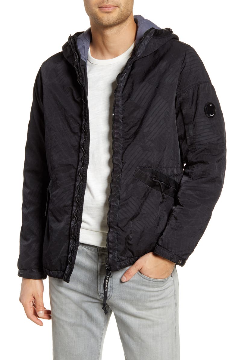 C.P. Company Embossed Water Resistant Hooded Nylon Jacket, Main, color, 