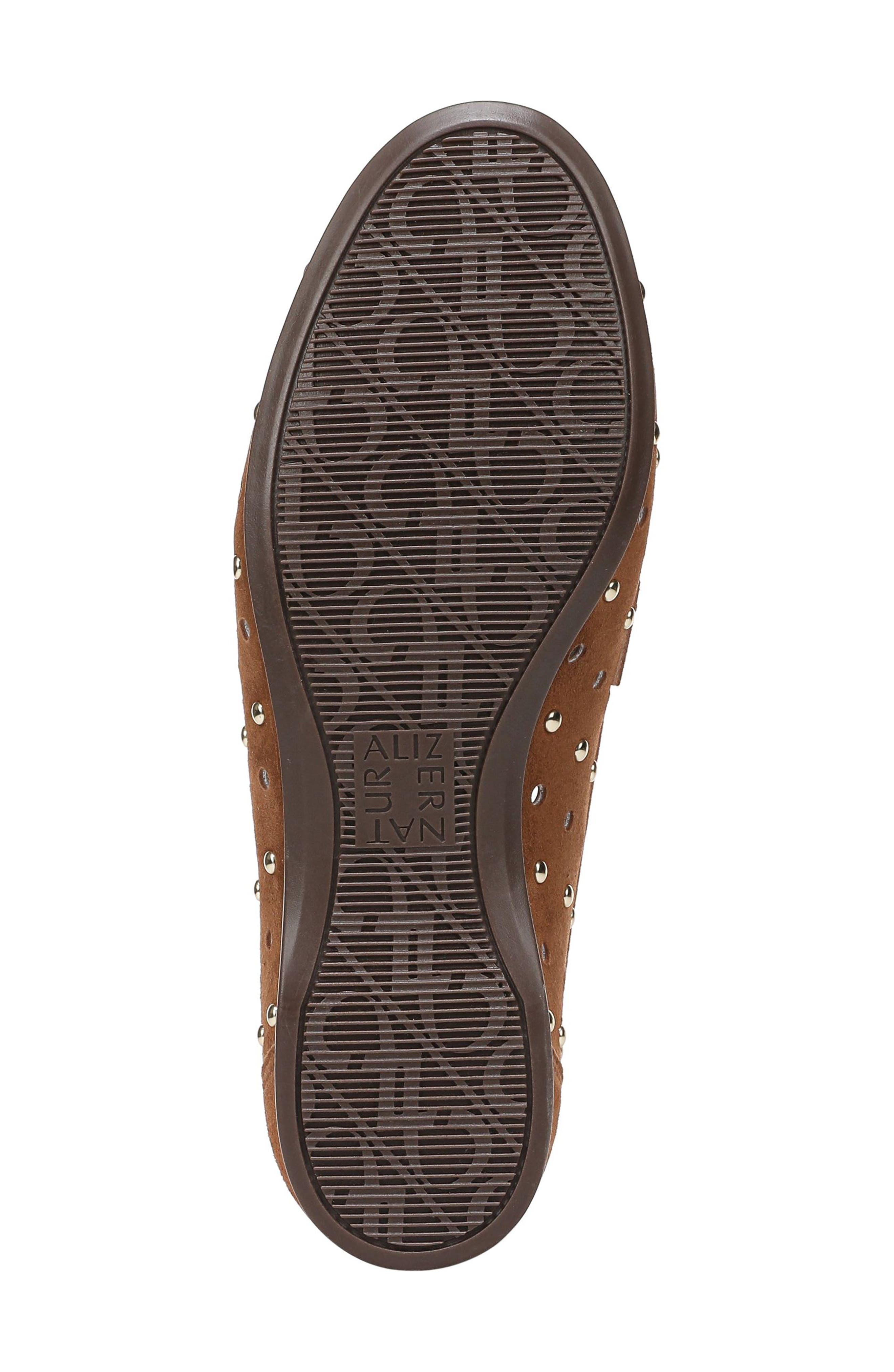 Bloom Stud Penny Loafer, Alternate, color, DARK CHESTNUT SUEDE
