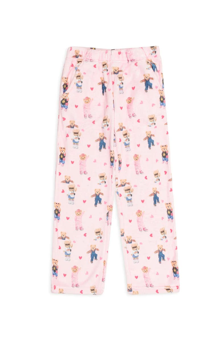 Preppy Goose Plush Teddy Bears loungewear pant, Alternate, color, Light Pink