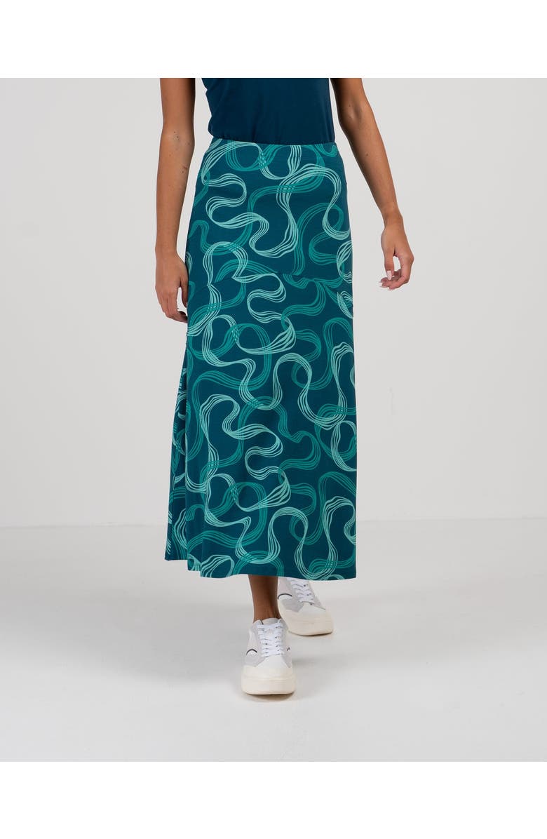 Kettlewell Lena Print Maxi Skirt, Main, color, Grey Teal Lena