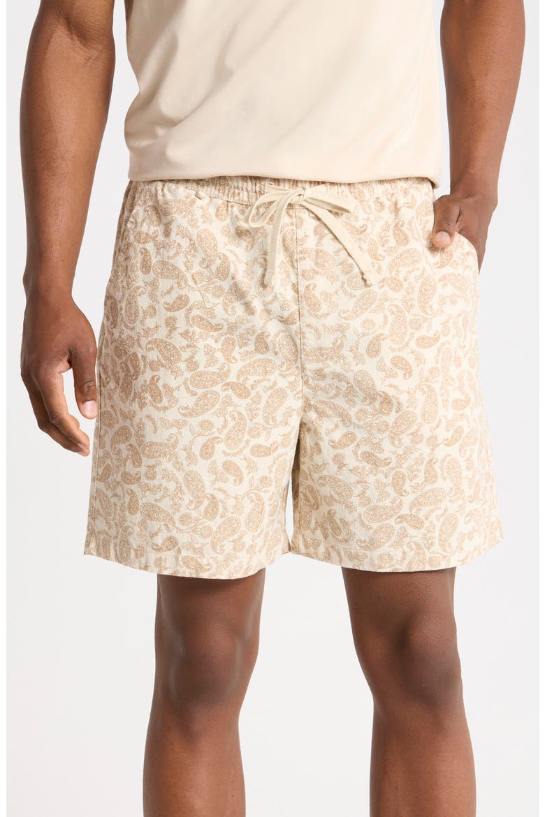 Textured Pull-On Shorts, Main, color, CREAM