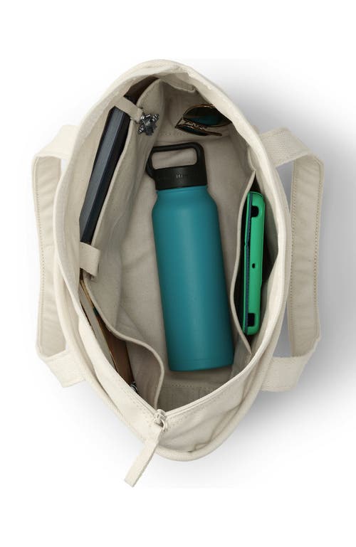 Lands' End Zip Top Canvas Tote Bag In Natural/natural