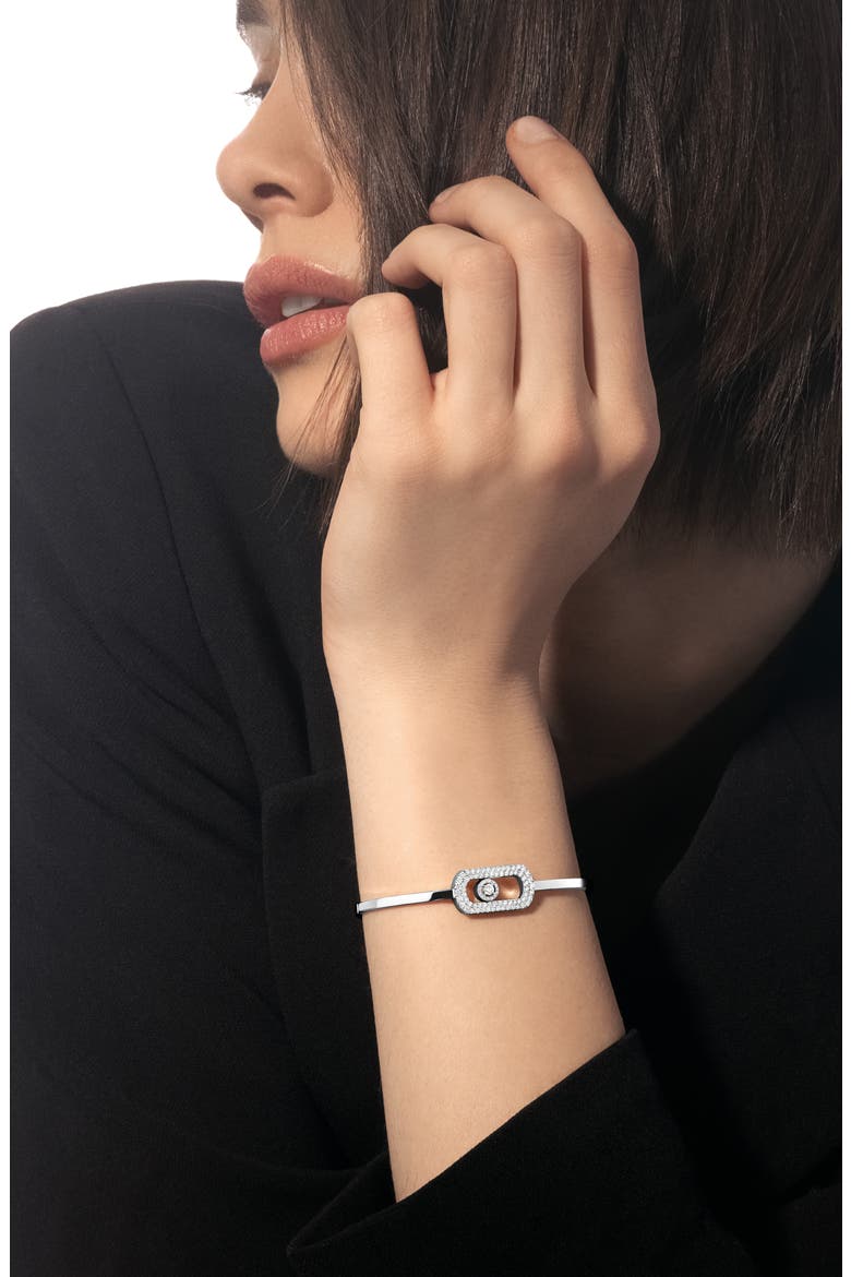 So Move Diamond Pavé 18K White Gold Bangle Bracelet, Alternate, color, WHITE GOLD