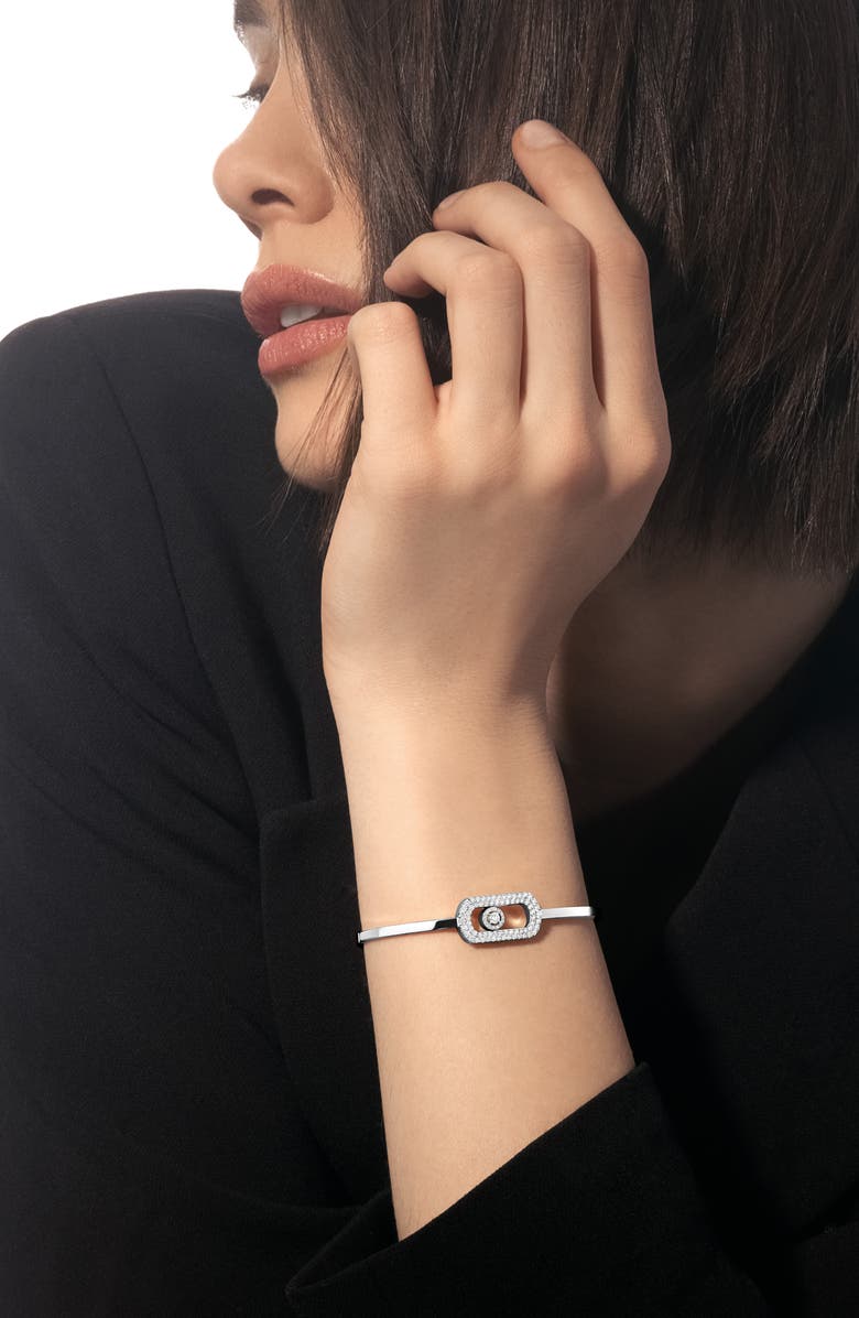 Messika So Move Diamond Pavé 18K White Gold Bangle Bracelet, Alternate, color, White Gold