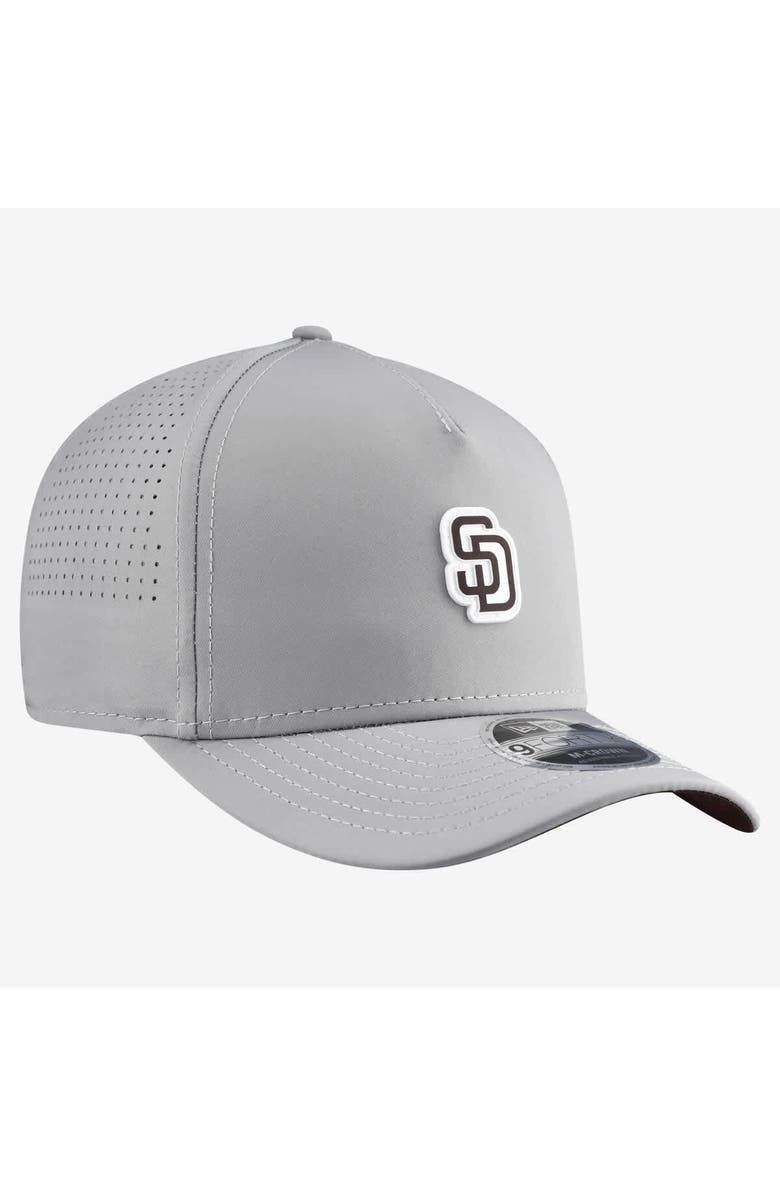 New Era Men's New Era Gray San Diego Padres Micro Logo 9FORTY M-Crown A-Frame Adjustable Hat, Alternate, color, Gray