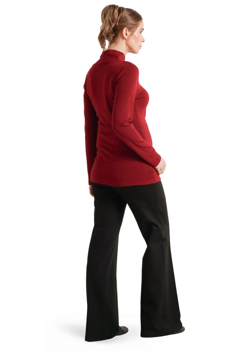 Claire Asymmetric Neck Maternity Sweater, Alternate, color, Dark Red