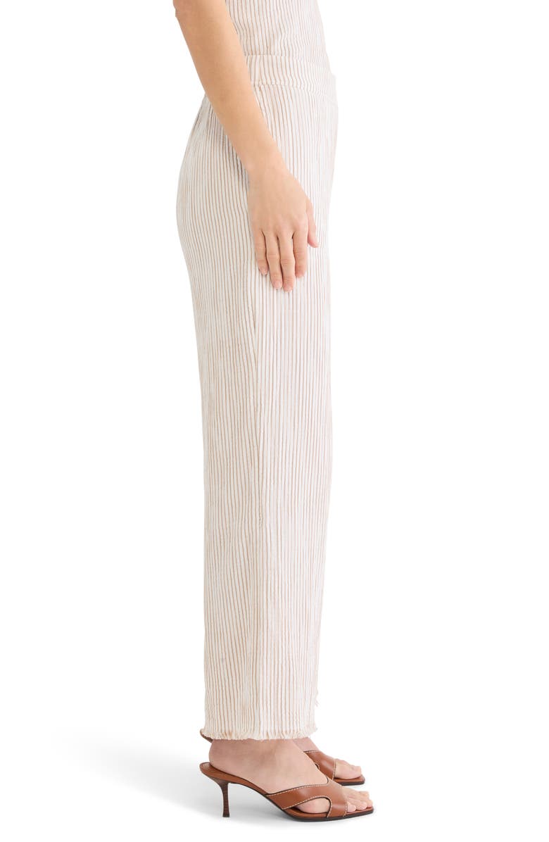 NIC+ZOE Pinstripe Cotton Blend Gauze Wide Leg Pants, Alternate, color, Neutral Multi