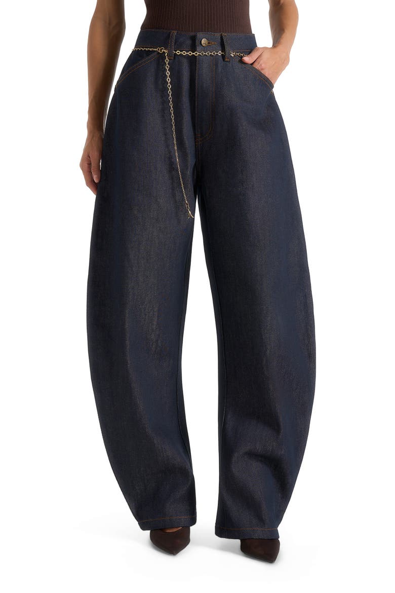 Enora Hourglass Jean With Chain, Main, color, Indigo