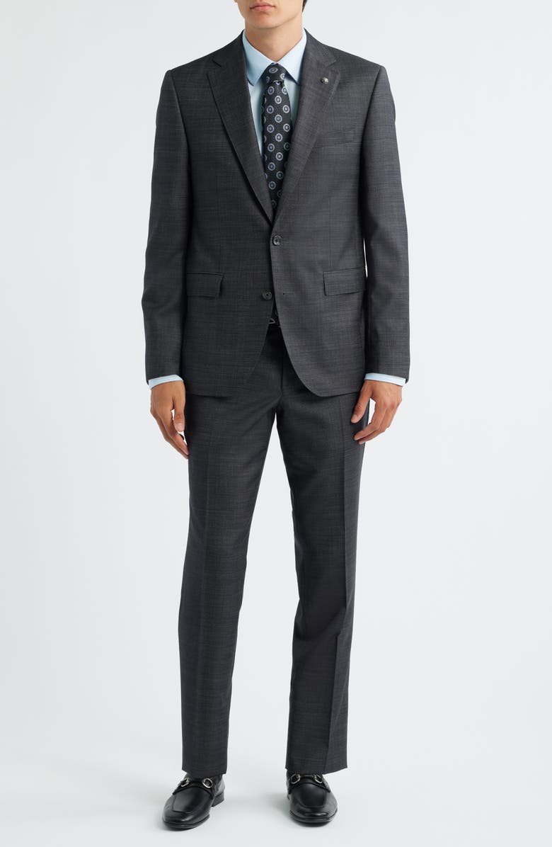 Jack Victor Esprit Charcoal Grey Mélange Wool Suit, Main, color, Charcoal