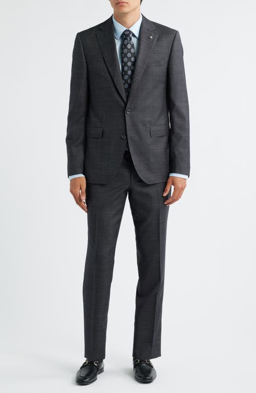 Jack Victor Esprit Charcoal Grey Mélange Wool Suit In Gray