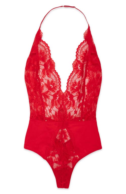 Natori Fleur Lace Teddy In Red