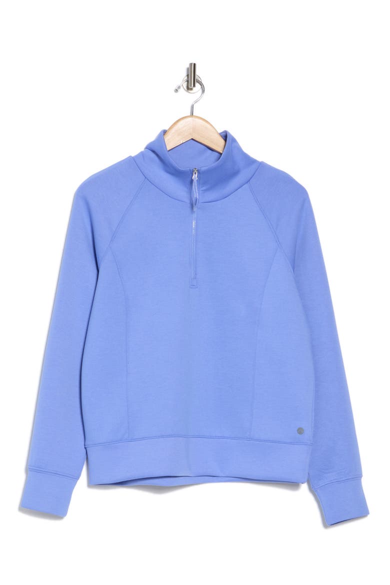 Stellar Scuba Knit Quarter Zip Pullover, Alternate, color, PERSIAN JEWEL
