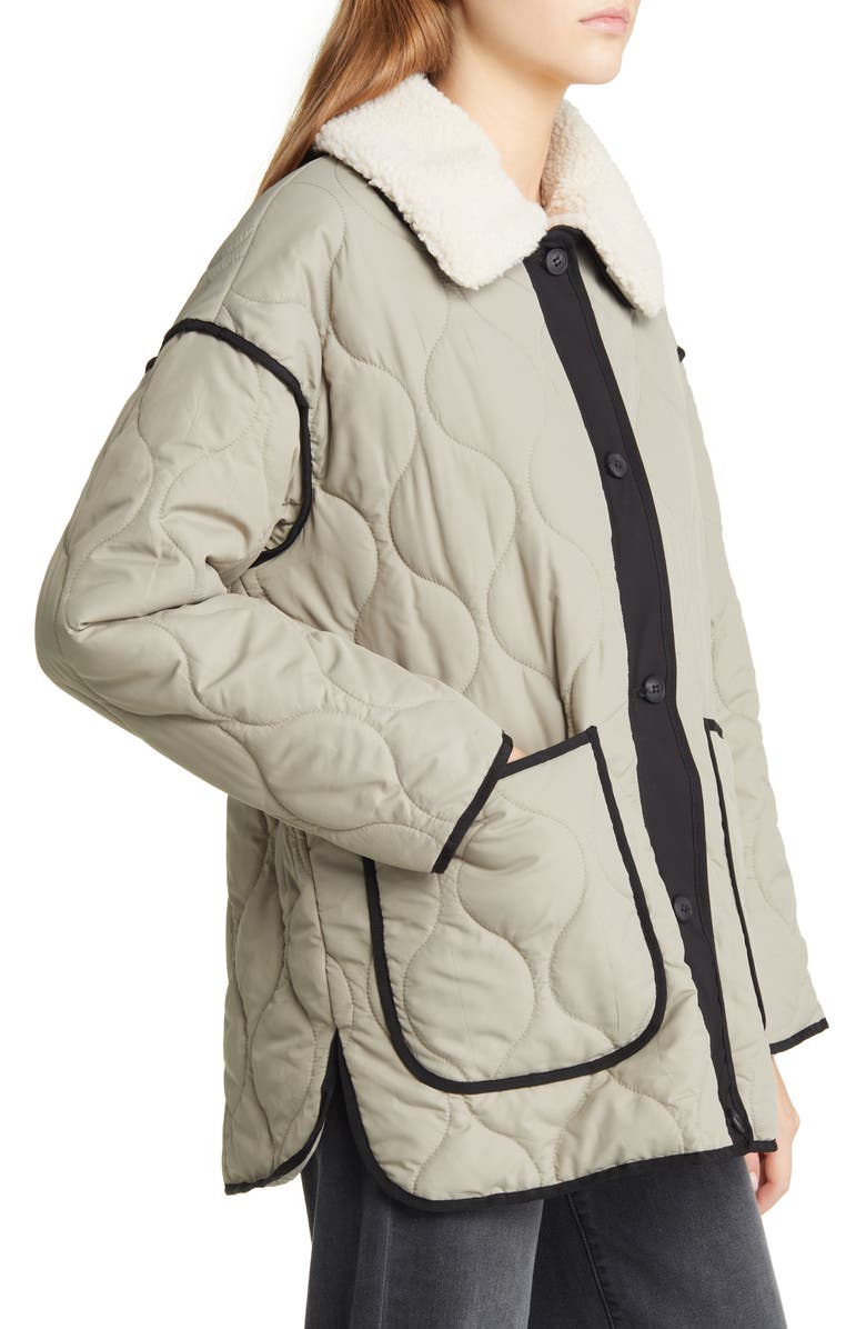 VERO MODA Reese Emerson Fleece Collar Quilted Jacket, Alternate, color, 